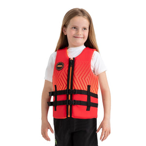Jobe Neoprene Vest Jeugd Rood - kinderen reddingsvest voorkant